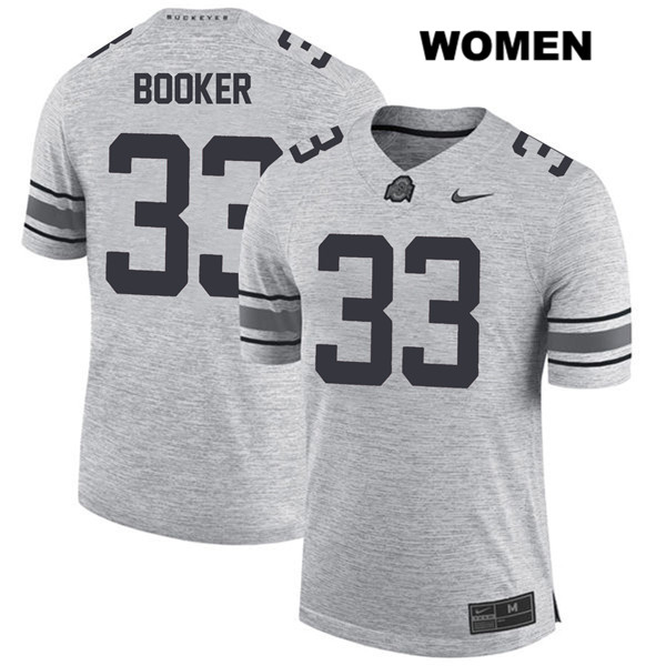 Ohio State Buckeyes Women's Dante Booker #33 Gray Authentic Nike College NCAA Stitched Football Jersey AT19U40MP